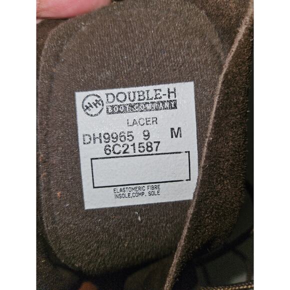 New! Double-H Womens 9 M Boots Kiltie Lace Up Lacer DH9965 Brown Leather Cowgirl - Picture 8 of 11